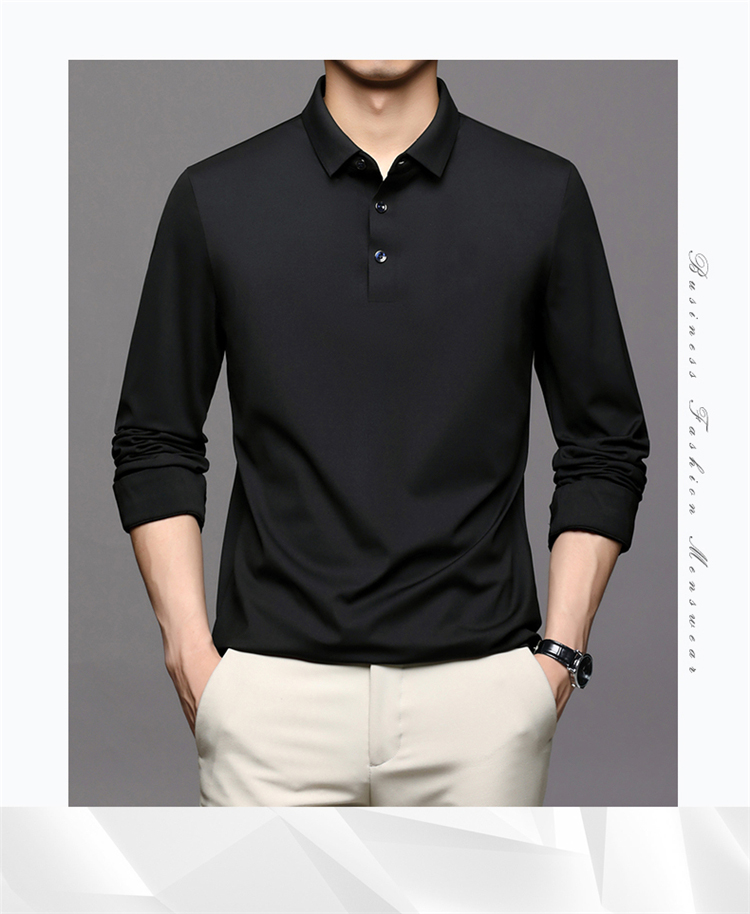 廠家加工定做高端長(zhǎng)袖無(wú)縫壓膠POLO衫